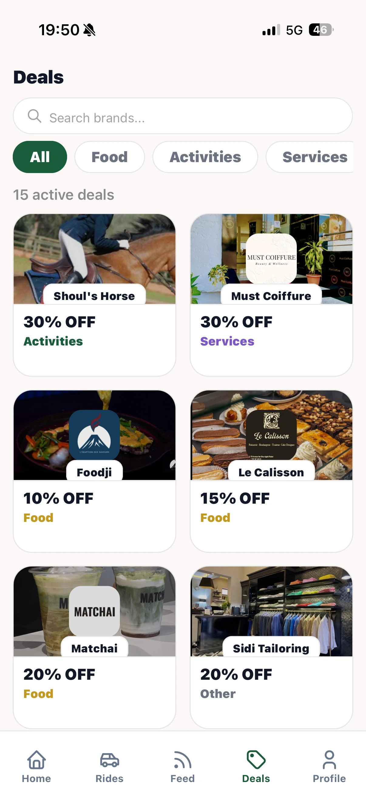 LinkUp Deals marketplace with search, categories and student offers